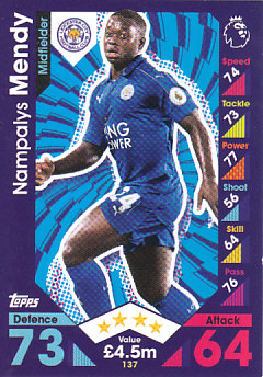 Nampalys Mendy Leicester City 2016/17 Topps Match Attax #137